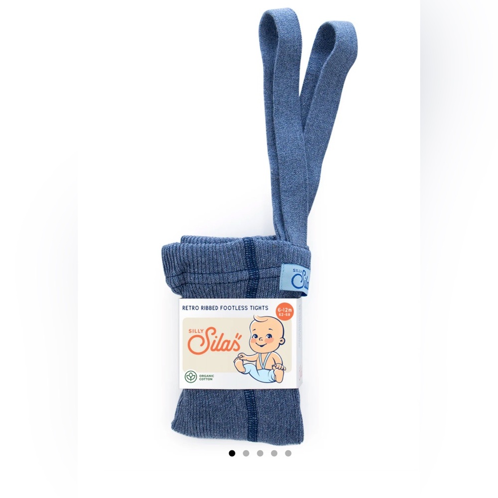 Silly Silas Footless Steel Blue Tights